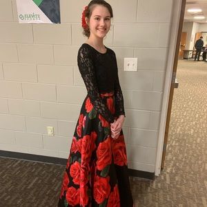 Black & Red Rose Formal Outfit